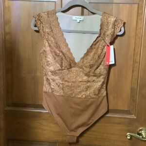 Pryntah Brown Lace Camisole Top